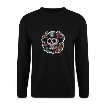 Los muertos Halloween day of the dead COLOR - Unisex Sweatshirt - black - Front - Alina (178cm) & Michal (187cm)