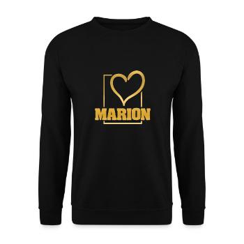 Cœur Marion - Sweat-shirt Unisexe - noir - Devant - Alina (178cm) & Michal (187cm)