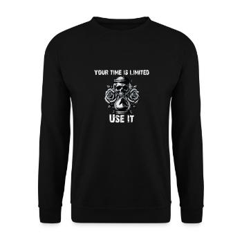 Your time is limited Skull - Unisex Pullover - Schwarz - Vorne - Alina (178cm) & Michal (187cm)