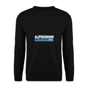 Aletschhorn – Wächter des ewigen Eises - Unisex Pullover - Schwarz - Vorne - Alina (178cm) & Michal (187cm)