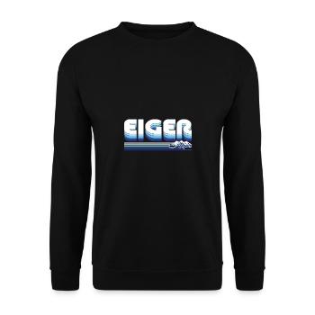 Eiger - Cooles Aplpen Design für Gipfel Fans - Unisex Pullover - Schwarz - Vorne - Alina (178cm) & Michal (187cm)