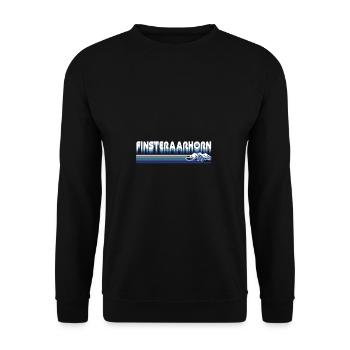 Finsteraarhorn Design – Majestät der Berner Alpen - Unisex Pullover - Schwarz - Vorne - Alina (178cm) & Michal (187cm)