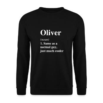 Oliver Définition Cool Nom Dicton Cadeau - Sweat-shirt Unisexe - noir - Devant - Alina (178cm) & Michal (187cm)