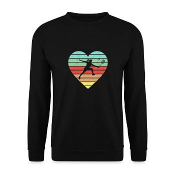 Badminton Vintage Heart Badminton Retro Women - Unisex Sweatshirt - black - Front - Alina (178cm) & Michal (187cm)