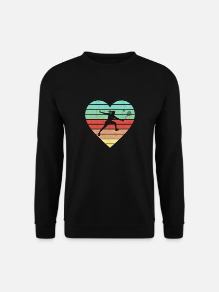 Badminton Vintage Heart Badminton Retro Women - Unisex Pullover - Schwarz