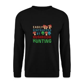 Distracted by Mushrooms Shiitake Mushroom Growing - Unisex Sweatshirt - black - Front - Alina (178cm) & Michal (187cm)