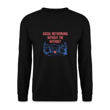 Réseautage sans amis de camping sur Internet - Sweat-shirt Unisexe - noir - Devant - Alina (178cm) & Michal (187cm)