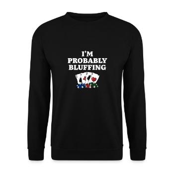 Je bluffe probablement Casino Poker Gambling Poker - Sweat-shirt Unisexe - noir - Devant - Alina (178cm) & Michal (187cm)