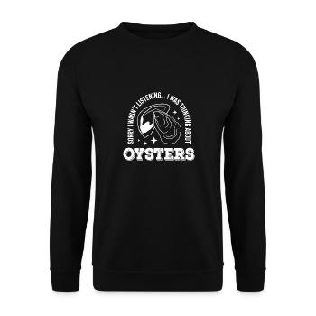 Seafood Chef Huîtres Delicious Food Chef - Sweat-shirt Unisexe - noir - Devant - Alina (178cm) & Michal (187cm)