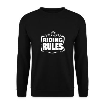 Reiten - Unisex Pullover - Schwarz - Vorne - Alina (178cm) & Michal (187cm)