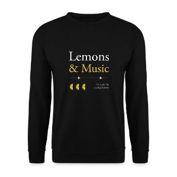 Lemons and Music Notes Summer Lemonade - Unisex Sweatshirt - black - Front - Alina (178cm) & Michal (187cm)
