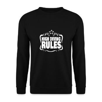 Wasserspringen - Unisex Pullover - Schwarz - Vorne - Alina (178cm) & Michal (187cm)