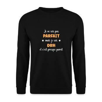 Je ne suis pas parfait mais drh - Sweat-shirt Unisexe - noir - Devant - Alina (178cm) & Michal (187cm)