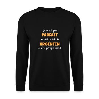 Je ne suis pas parfait mais Argentin - Sweat-shirt Unisexe - noir - Devant - Alina (178cm) & Michal (187cm)