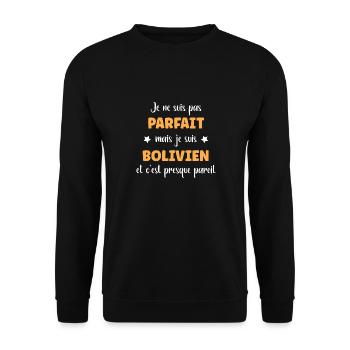 Je ne suis pas parfait mais bolivien - Sweat-shirt Unisexe - noir - Devant - Alina (178cm) & Michal (187cm)