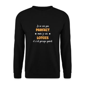 Je ne suis pas parfaite mais Lotois - Sweat-shirt Unisexe - noir - Devant - Alina (178cm) & Michal (187cm)