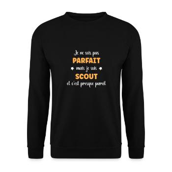 Je suis pas parfait je suis scout - Sweat-shirt Unisexe - noir - Devant - Alina (178cm) & Michal (187cm)