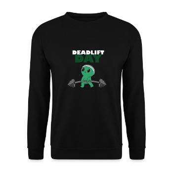 Journée de levage de terre, dynamophilie, sport, - Sweat-shirt Unisexe - noir - Devant - Alina (178cm) & Michal (187cm)