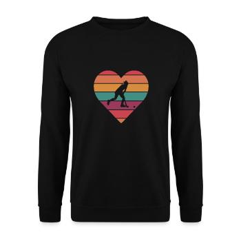 Vintage Heart Retro Goalkeeper Defender Field Hock - Sweat-shirt Unisexe - noir - Devant - Alina (178cm) & Michal (187cm)