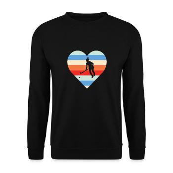 Passionné de hockey sur gazon Vintage Heart Defender Goa - Sweat-shirt Unisexe - noir - Devant - Alina (178cm) & Michal (187cm)