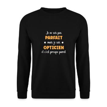 Opticien - Sweat-shirt Unisexe - noir - Devant - Alina (178cm) & Michal (187cm)