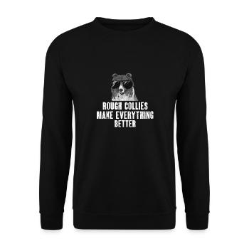 Collie à poil long Collie rugueux Chien - Sweat-shirt Unisexe - noir - Devant - Alina (178cm) & Michal (187cm)