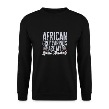 Graupapagei Perroquet gris d’Afrique Papagei - Sweat-shirt Unisexe - noir - Devant - Alina (178cm) & Michal (187cm)