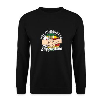 Not Zimbabwean But Supportive Country Traveler - Unisex Sweatshirt - black - Front - Alina (178cm) & Michal (187cm)