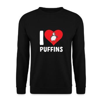 puffin puffin auke birds Lunde - Unisex Sweatshirt - black - Front - Alina (178cm) & Michal (187cm)