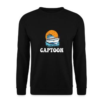 Captoon Captain Papa Pontoon King Father's Day - Unisex Sweatshirt - black - Front - Alina (178cm) & Michal (187cm)