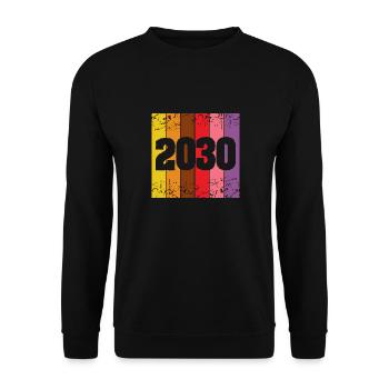 2030 - Unisex Sweatshirt - black - Front - Alina (178cm) & Michal (187cm)