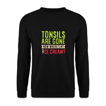 Amygdalectomie, récupération, amygdalectomie - Sweat-shirt Unisexe - noir - Devant - Alina (178cm) & Michal (187cm)