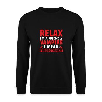 Phlebotomy Blood Draw Blood Nurse - Unisex Sweatshirt - black - Front - Alina (178cm) & Michal (187cm)
