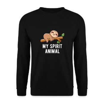 Paresseux amant graphique paresseux Animal drôle paresseux - Sweat-shirt Unisexe - noir - Devant - Alina (178cm) & Michal (187cm)