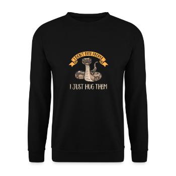 Ball Python Schlange Königspython - Unisex Pullover - Schwarz - Vorne - Alina (178cm) & Michal (187cm)