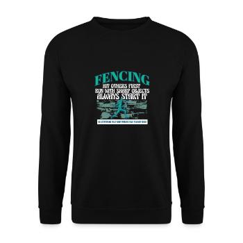 Épée de sport drôle d’athlète d’escrime d’entraîneur de sports de combat - Sweat-shirt Unisexe - noir - Devant - Alina (178cm) & Michal (187cm)