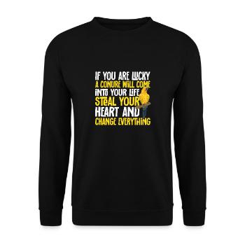 Parakeet, Parrot, Parakeet, Bird - Unisex Sweatshirt - black - Front - Alina (178cm) & Michal (187cm)