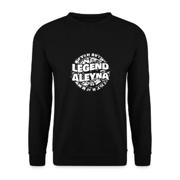 Aleyna als Frau - Unisex Pullover - Schwarz - Vorne - Alina (178cm) & Michal (187cm)