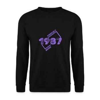 Gift idea 1987 - Unisex Sweatshirt - black - Front - Alina (178cm) & Michal (187cm)