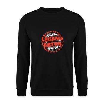 Mann Artur - Unisex Pullover - Schwarz - Vorne - Alina (178cm) & Michal (187cm)