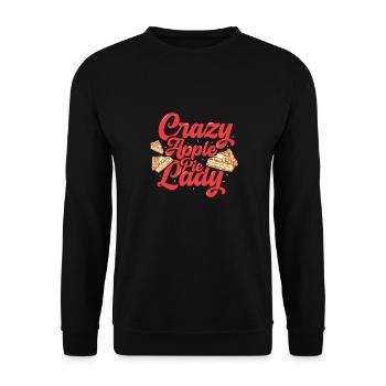 Verrückte Apfelkuchen Dame Thanksgiving Apfelkuchen Liebhaber - Unisex Pullover - Schwarz - Vorne - Alina (178cm) & Michal (187cm)