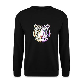 Weißer Tiger - Unisex Pullover - Schwarz - Vorne - Alina (178cm) & Michal (187cm)