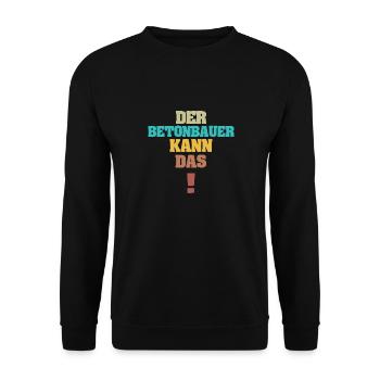 Cadeau pour le bétonnier - Sweat-shirt Unisexe - noir - Devant - Alina (178cm) & Michal (187cm)