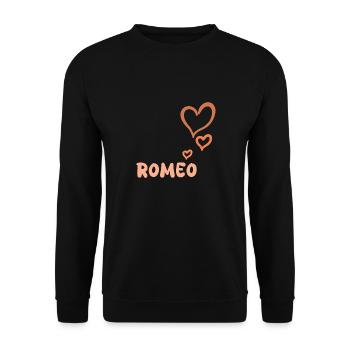 First name Romeo - Unisex Sweatshirt - black - Front - Alina (178cm) & Michal (187cm)
