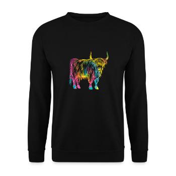 Bovins vaches Bovins Highland - Sweat-shirt Unisexe - noir - Devant - Alina (178cm) & Michal (187cm)