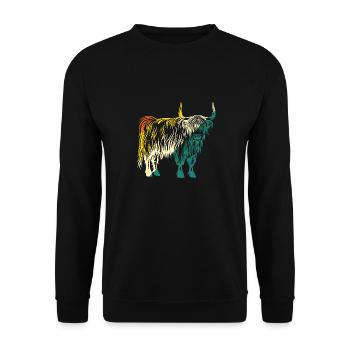 Bovins vaches Bovins Highland - Sweat-shirt Unisexe - noir - Devant - Alina (178cm) & Michal (187cm)