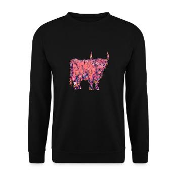 Bovins vaches Bovins Highland - Sweat-shirt Unisexe - noir - Devant - Alina (178cm) & Michal (187cm)