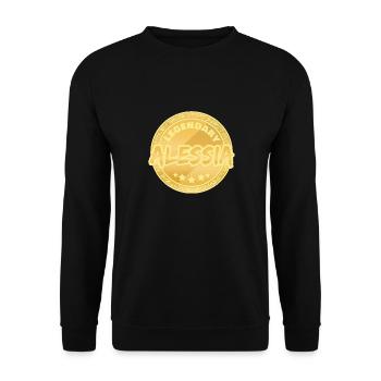 Vorname Alessia - Unisex Pullover - Schwarz - Vorne - Alina (178cm) & Michal (187cm)