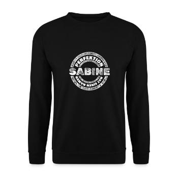 Geschenk für Sabine - Unisex Pullover - Schwarz - Vorne - Alina (178cm) & Michal (187cm)