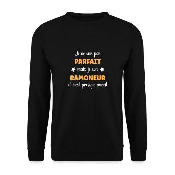 Je ne suis pas parfait mais ramoneur - Sweat-shirt Unisexe - noir - Devant - Alina (178cm) & Michal (187cm)